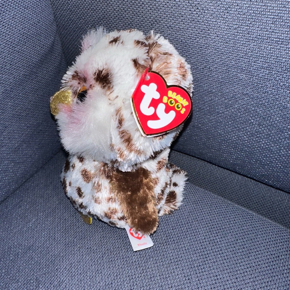 Ty Stuffed Animal Owl Plush Toy White Brown Whoolie New NWT 2022 - Picture 2 of 16